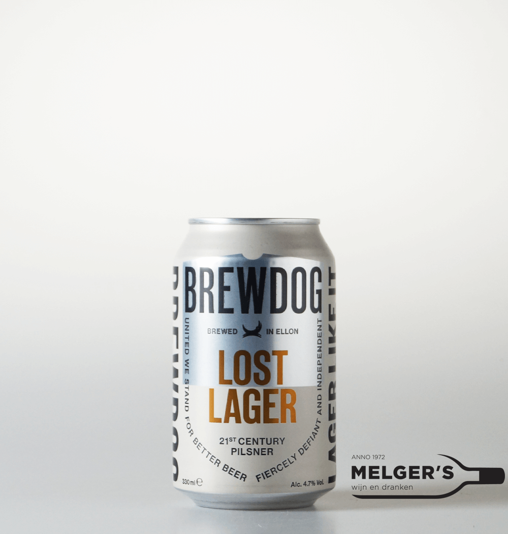 BrewDog Lost Lager DryHopped Pilsner Blik 33cl Melgers Wijn en Dranken