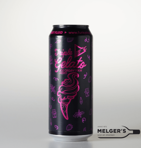 Funky Fluid Triple Gelato Nero Ice Cream Sour Ale 50cl Blik Melgers Wijn en Dranken