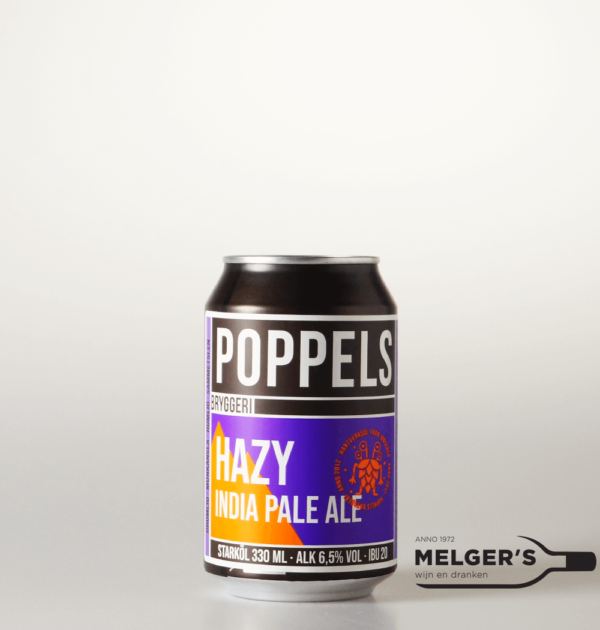 Poppels Hazy India Pale Ale 33cl Blik Melgers Wijn en Dranken