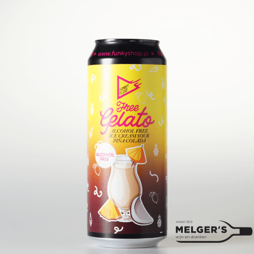 Funky Fluid  Free Gelato: Ice Cream Sour Piña Colada  0,5% 50cl Blik - Melgers