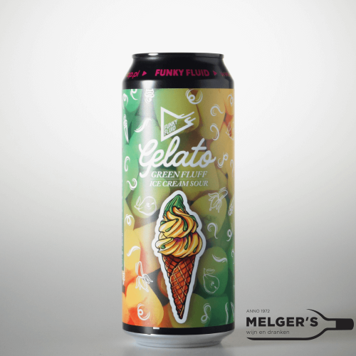 Funky Fluid  Gelato: Green Fluff Ice Cream Sour 50cl Blik - Melgers