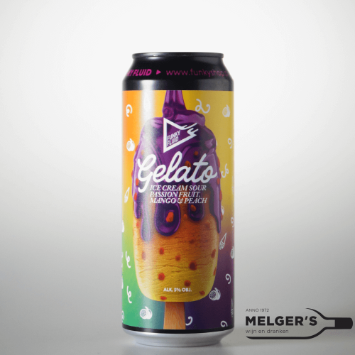 Funky Fluid - Gelato Ice Cream Sour Passion fruit, Mango & Peach 50cl Blik