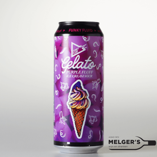 Funky Fluid  Gelato: Purple Fluff Ice Cream Sour 50cl Blik - Melgers
