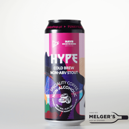 Funky Fluid  HYPE Cold Brew Non Alcoholic Coffee Stout 50cl Blik - Melgers