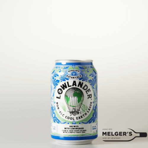 Lowlander - Cool Earth Lager Alcoholvrij 0,3% Glutenvrij 33cl Blik SB