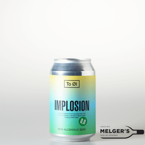 To Øl  Implosion Dry Hopped Non Alcoholic Beer 0,0% Blik 33cl - Melgers