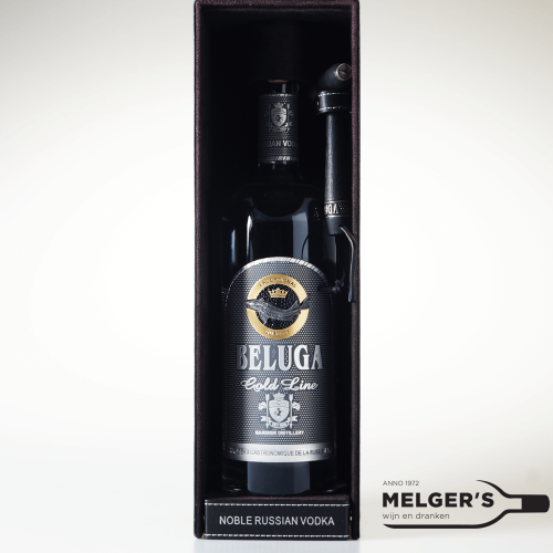 beluga gold line leather case vodka 70cl