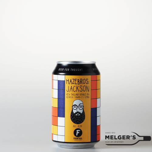 Frontaal  Hazebros: Jackson Imperial New England IPA Idaho-7 Azacca & Citra Blik 33cl - Melgers